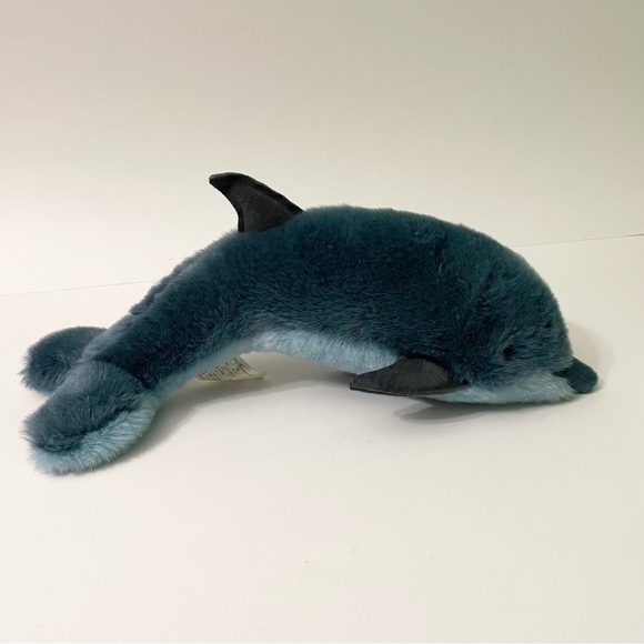 Vintage 1986 Gund Brand Blue Bottle Nosed Dolphin Stuffed Animal Plush - Picture 14 of 16